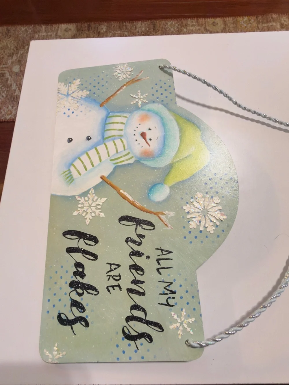 Spring Welcome/Snowman Hanging Sign